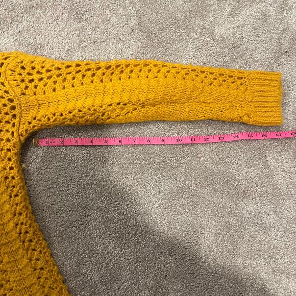 Madewell Womens Mustard Chunky Knit Crewneck Sweater Size Small‎ - Picture 10 of 10